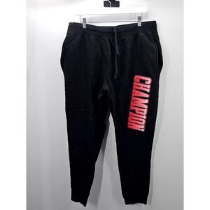 Champion Black Sweatpants with Red Logo